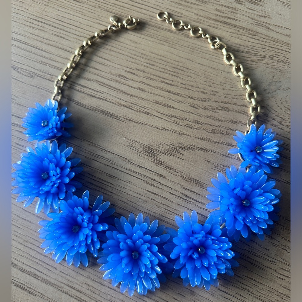 GUC JCREW statement necklace blue floral